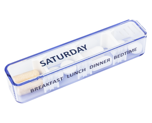 KBA, 7D4 Classic Pill Organizer, Week Set, Vinyl Cover