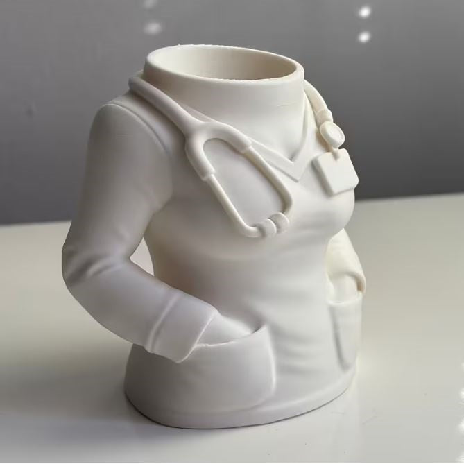 Desktop Pen Holder - Female Doctor