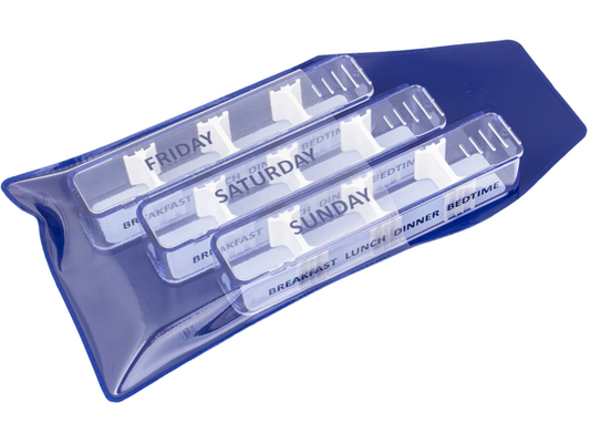 KB6, 3D4 Pill Organizer, Weekend Set