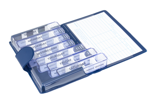 KBA, 7D4 Classic Pill Organizer, Week Set, Vinyl Cover