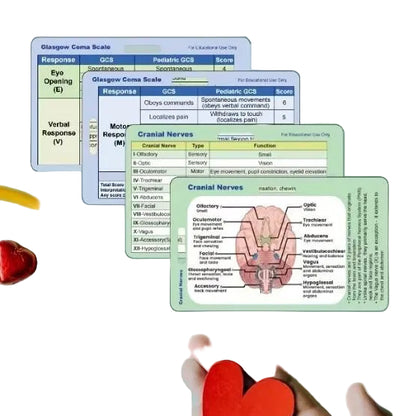 Medical Flashcards - Glasgow Coma Scale and Cranial Nerves (2 cards)