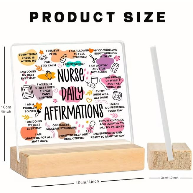 Desktop Decor - Nurse Daily Affirmation Acrylic Plaque