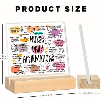 Desktop Decor - Nurse Daily Affirmation Acrylic Plaque