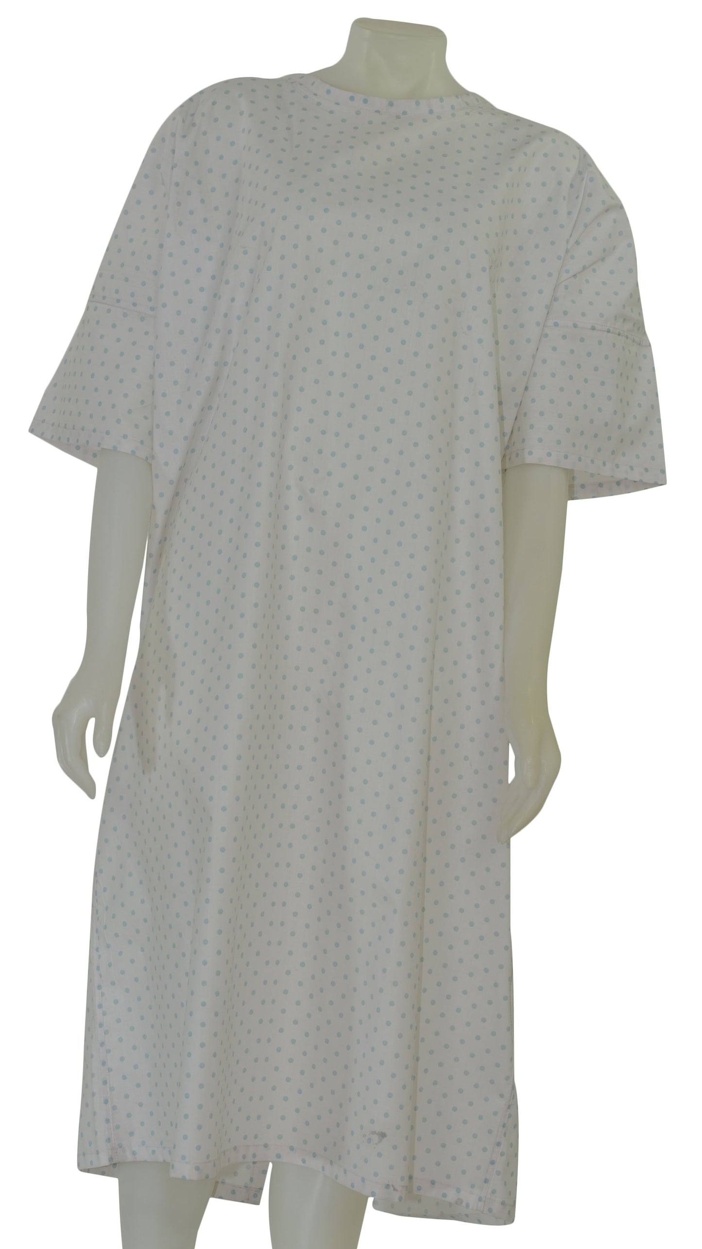 Medical Exam Gown, Open Back, Polka Dot Print