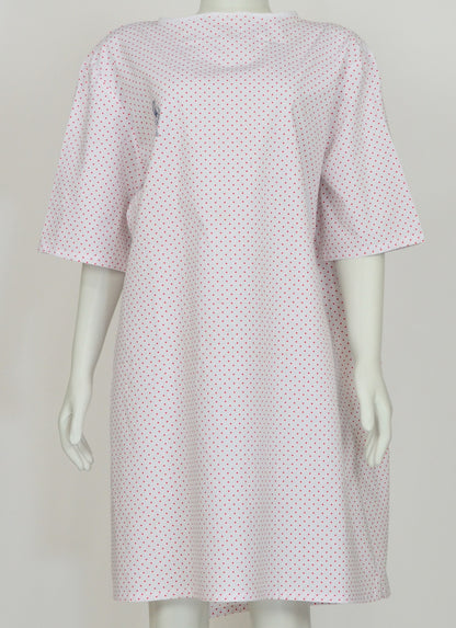 Medical Exam Gown, Open Back Side, Dots Print