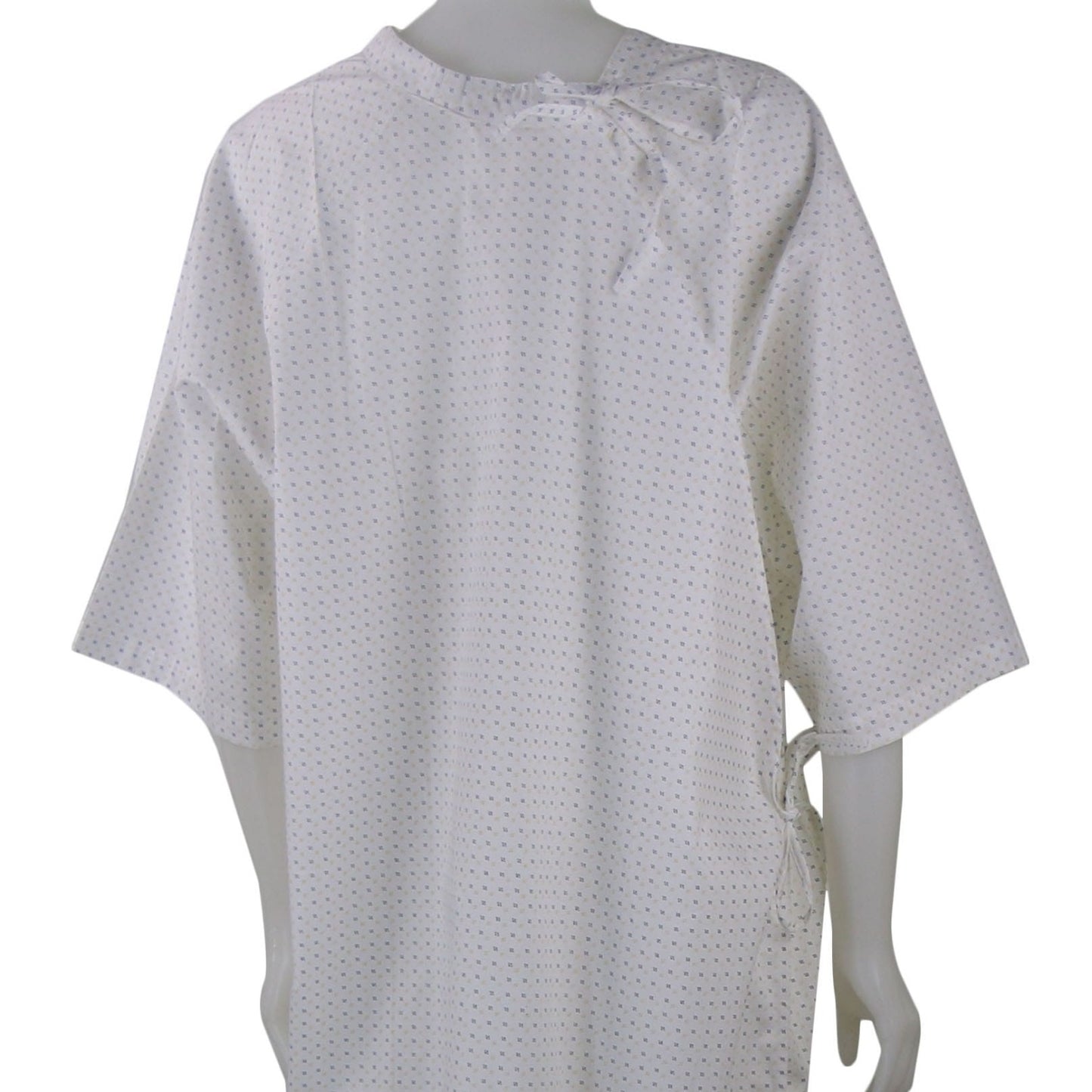 Medical Exam Gown, Open Back Side, White Base