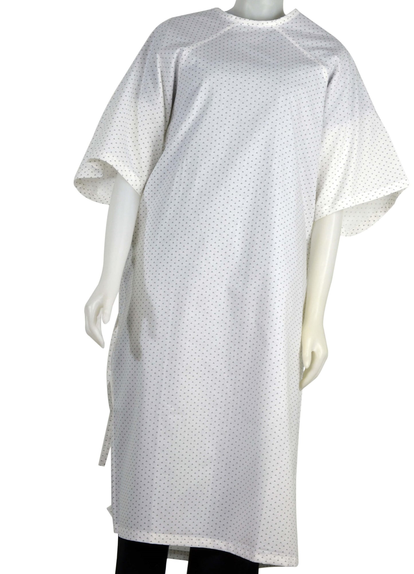 Medical Exam Gown, Open Back Side, White Base