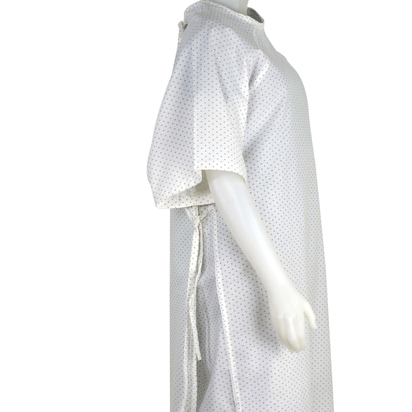 Medical Exam Gown, Open Back Side, White Base