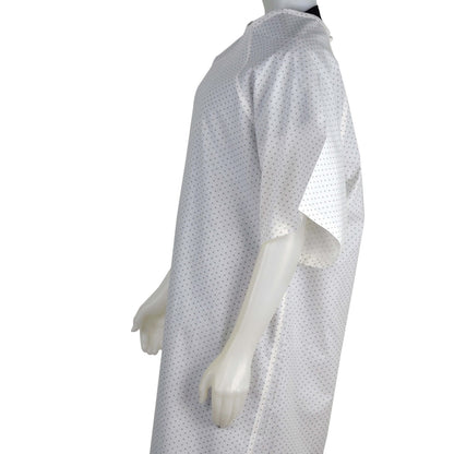 Medical Exam Gown, Open Back Side, White Base