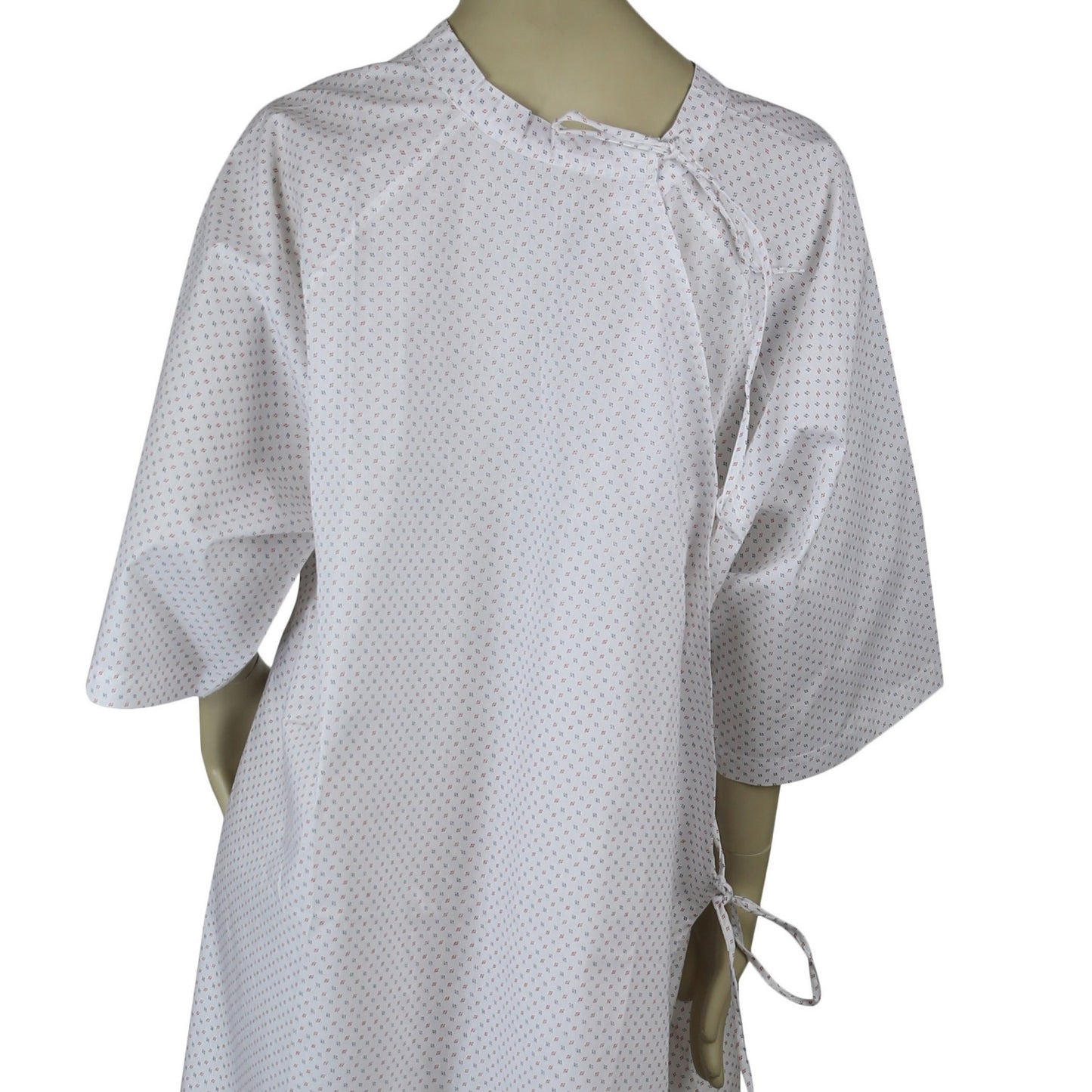 Medical Exam Gown, Open Back Side, White Base