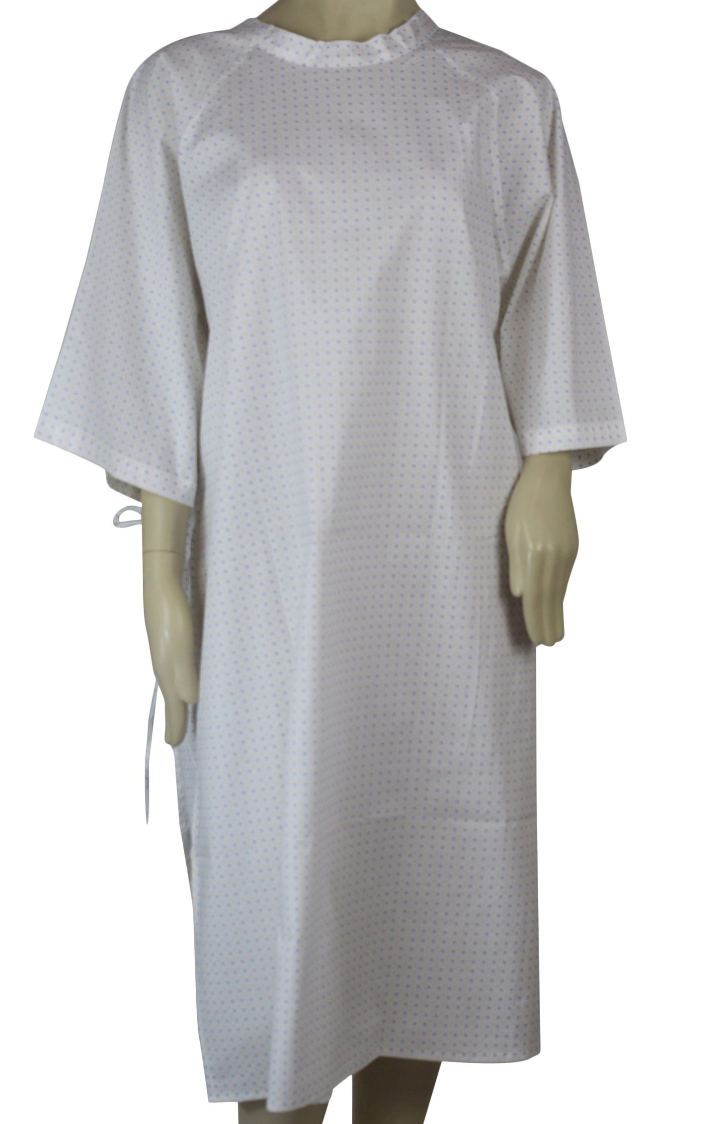 Medical Exam Gown, Open Back Side, White Base