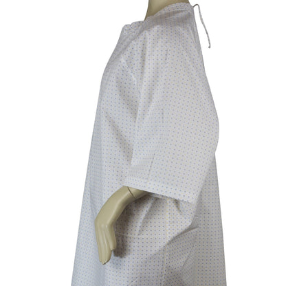 Medical Exam Gown, Open Back Side, White Base