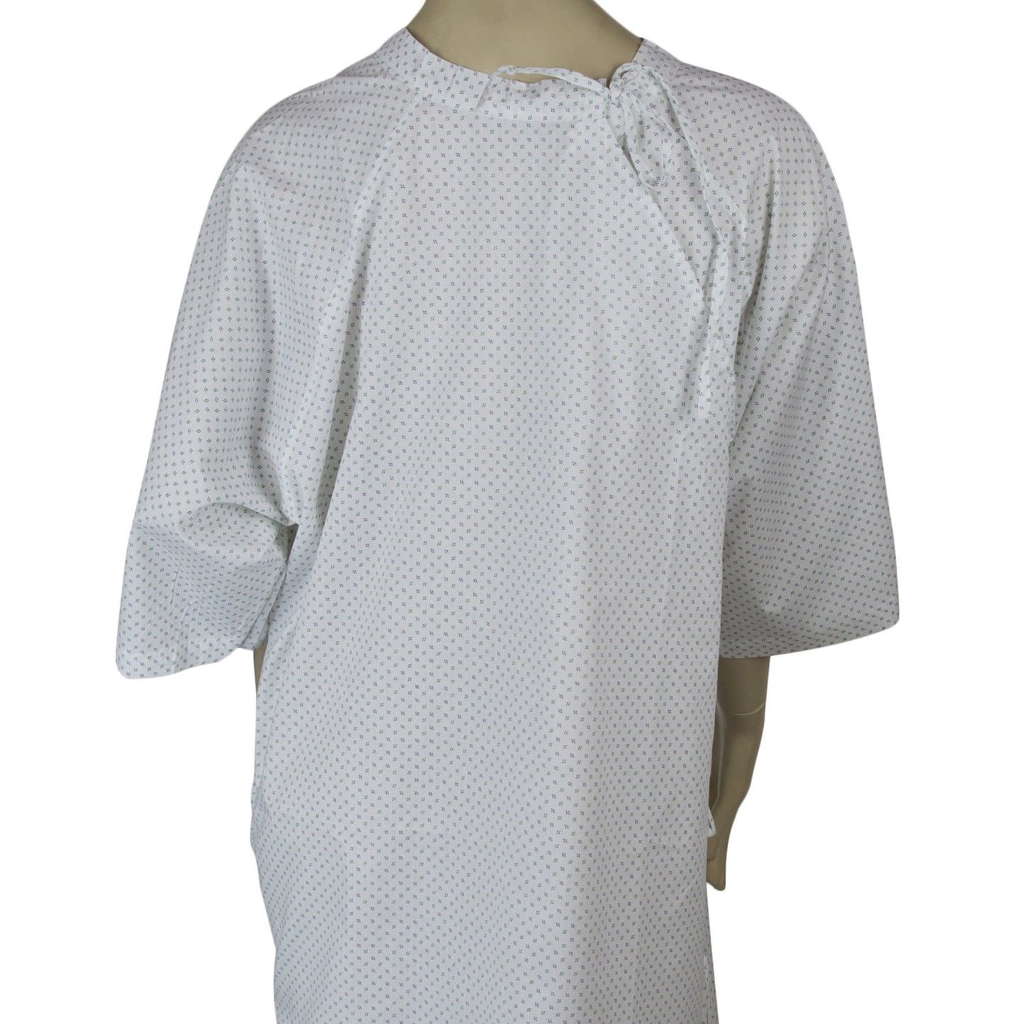 Medical Exam Gown, Open Back Side, White Base