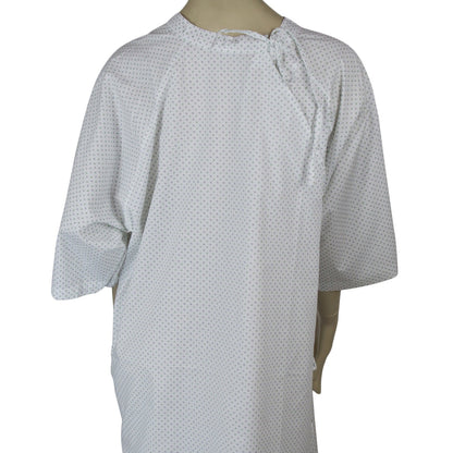 Medical Exam Gown, Open Back Side, White Base