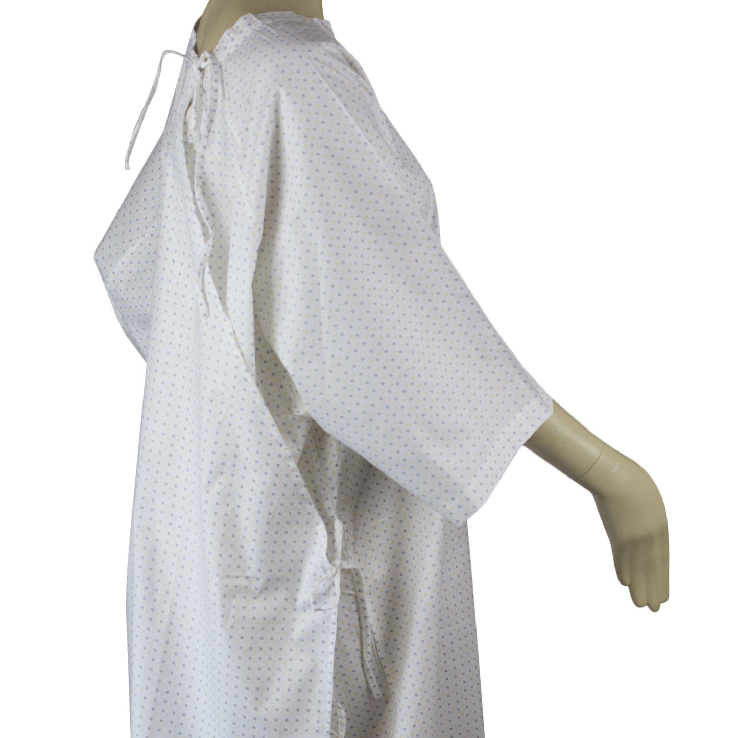 Medical Exam Gown, Open Back Side, White Base