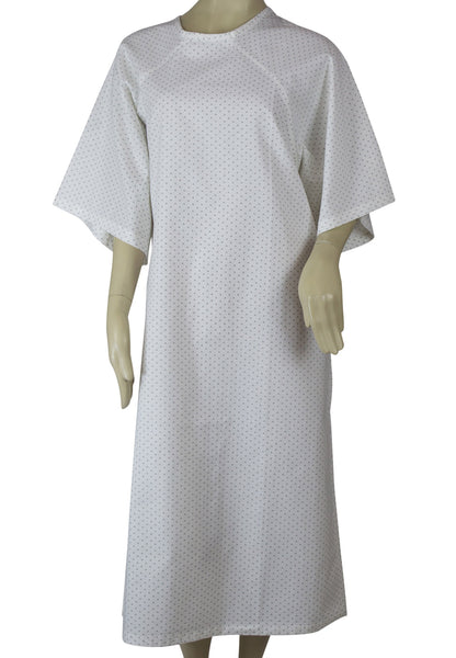 Medical Exam Gown, Open Back Side, White Base