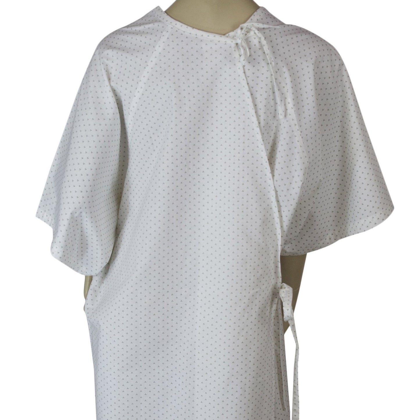 Medical Exam Gown, Open Back Side, White Base