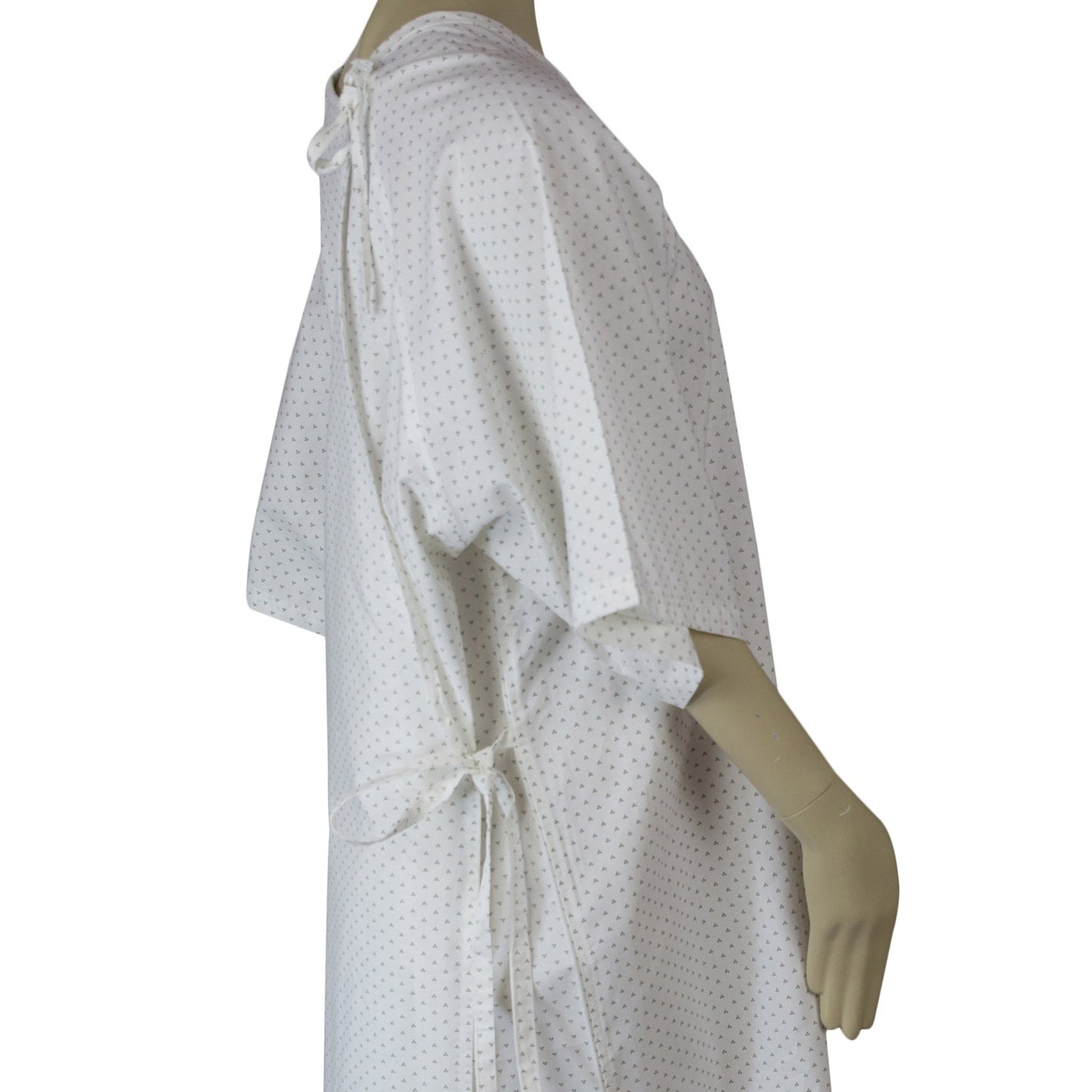 Medical Exam Gown, Open Back Side, White Base