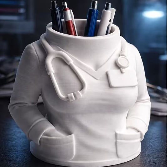 Desktop Pen Holder - Female Doctor
