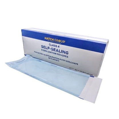 Sterilization Pouches,  3 1/2 x 9, Hatch