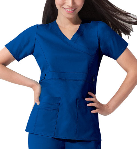 Scrub Top, Mock Wrap