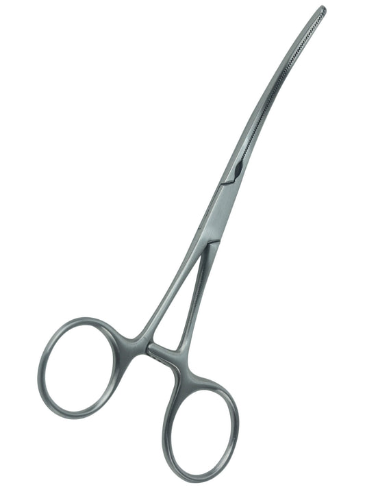 Kocher Haemostatic Forcep, Curved. 1x2 Teeth 140mm